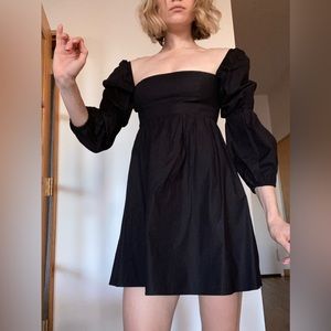Reformation black long sleeve dress